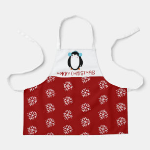 Tablier Joli pingouin flocon de neige de Noël pour enfants