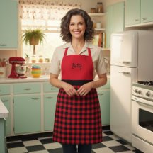 Joli plaid personnalisé Buffalo noir et rouge rétr