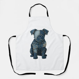 Tablier Joli pug avec des fraises fruité dessin animé drôl