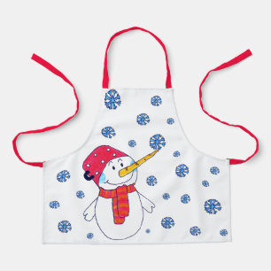 Tablier Joli Snowman Snowflake Dessin d'hiver Enfants