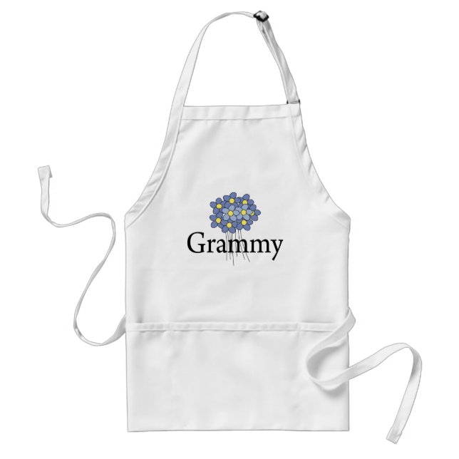 Tablier Joli T-shirt Grammy Fleur Bleue (Devant)