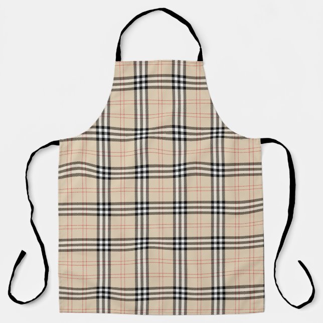 Tablier Joli Tartan Plaid Beige (Recto)