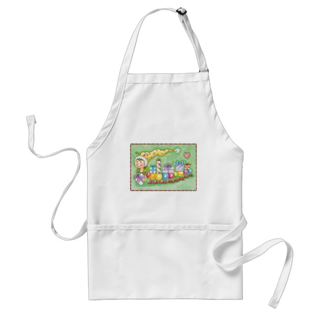 Tablier Joli train de chenille de Noël avec des cadeaux (Devant)