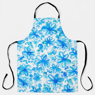 Tablier Jolie abstraite aquarelle chintz floral sans soudu