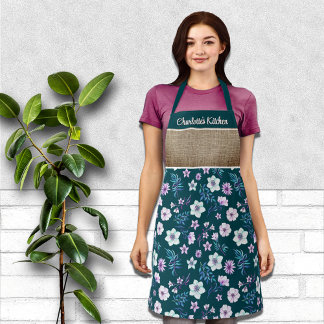 Tablier Jolie aquarelle Floral Personnalisé Prénom
