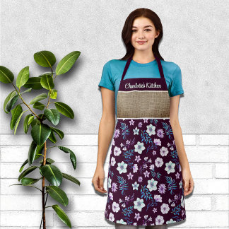 Tablier Jolie aquarelle Floral Personnalisé Prénom