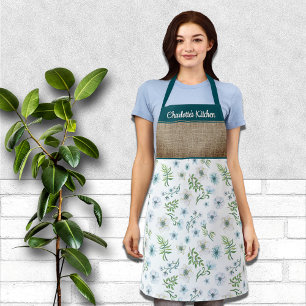 Tablier Jolie aquarelle Floral Personnalisé Prénom