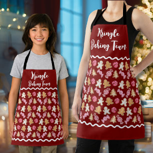 Tablier Jolie équipe de pâtisserie de Noël motif pain d'ép