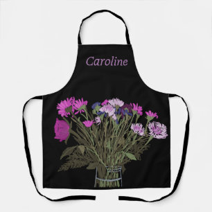 Tablier Jolie Fleur De Printemps Colorée +Personnalisé Nom