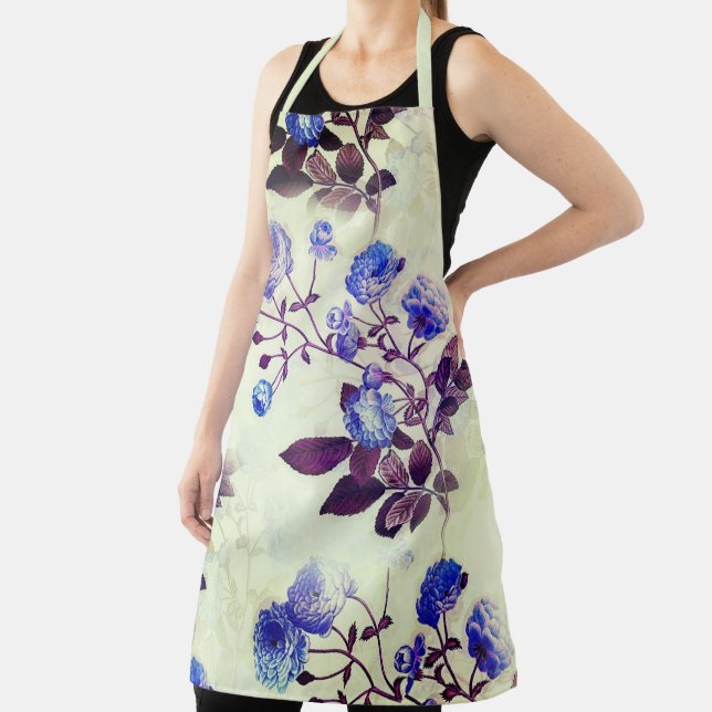 Tablier Jolie fleur violette Imprimer sur vert (Insitu)