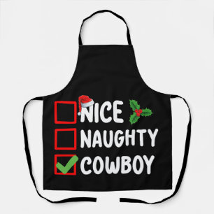 Tablier Jolie liste de Noël pour cow-boy sage ou vilain po