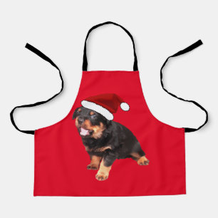 Tablier Jolie Rottweiler Chiot portant un dessin de Noël C