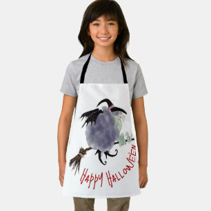Tablier Jolie sorcière sur son balai Halloween Kids AA