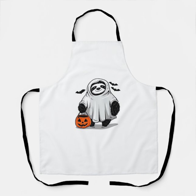 Tablier Jolie T-shirt Halloween Sloth Adorable et Éffrayan (Recto)