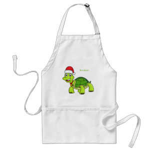 Tablier Jolie tortue en chapeau de Père Noël
