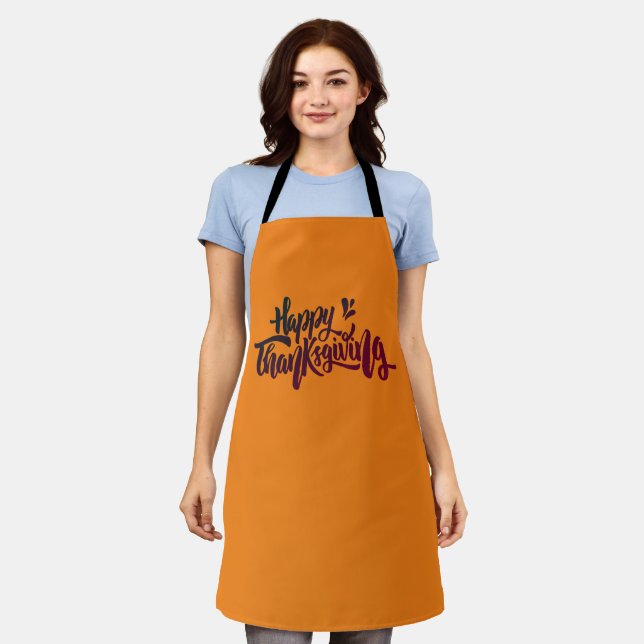 Tablier Jolie typographie de Thanksgiving Apron (Porté)