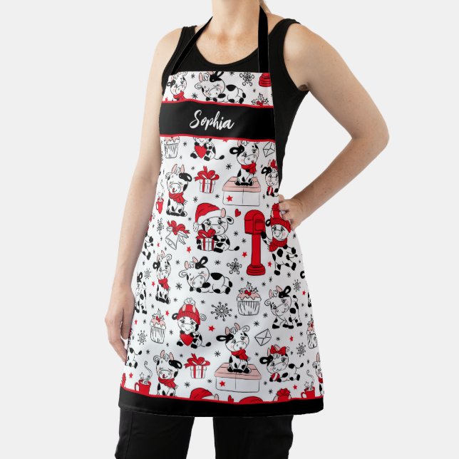 Tablier Jolie vache de Noël (Insitu)