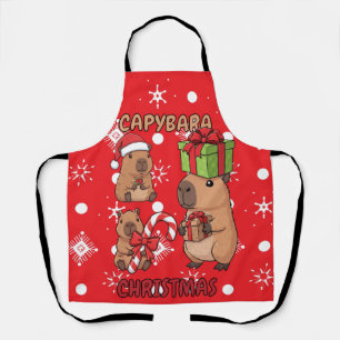 Tablier Jolies lumières de Noël de capybara Fête festive