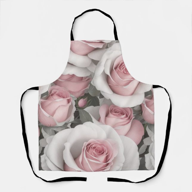 Tablier Jolies roses roses et blanches (Recto)