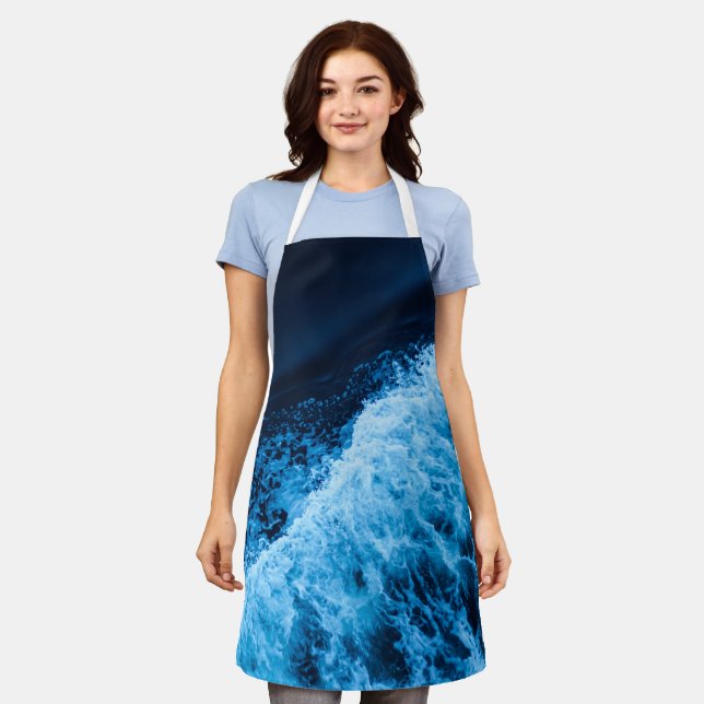 Tablier Jolies vagues bleues (Porté)