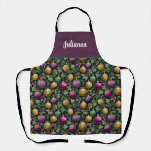 Tablier Jolis motifs de boules de Noël personnalisées