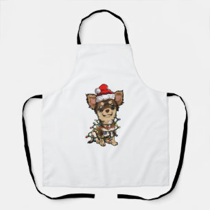 Tablier Jote Chihuahua Père Noël Feux de Noël Joyeux Noël