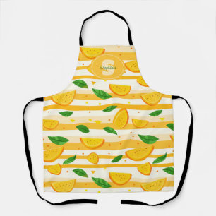 Tablier Jouer Motif de tranche orange avec Feuilles verts