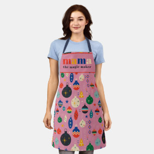 Tablier Jouets Arbre Rétro Ornements Mama Noël Cuisine