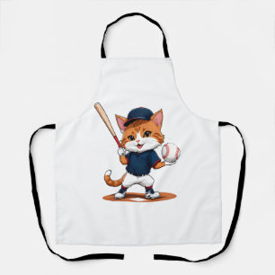 Tablier Joueur de baseball chat