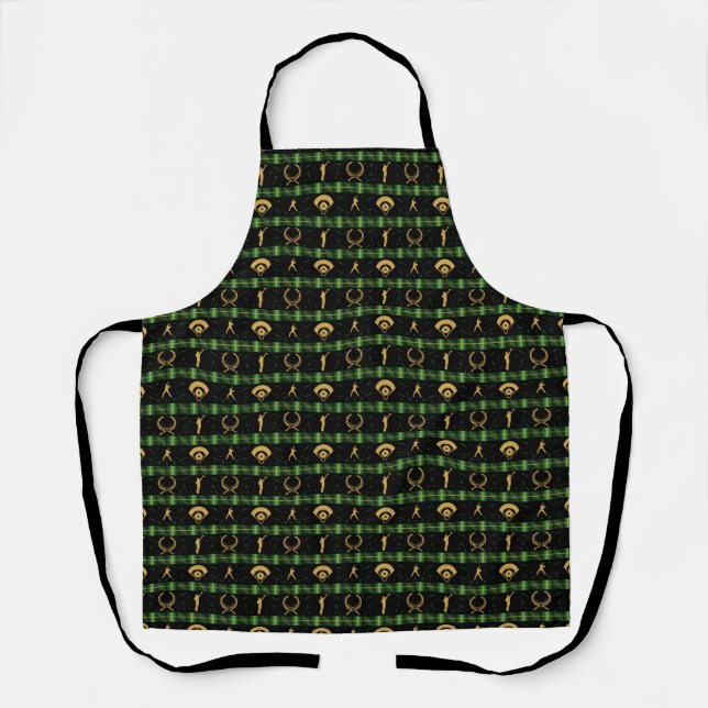 Tablier Joueur de baseball de Noël - coche verte (Recto)