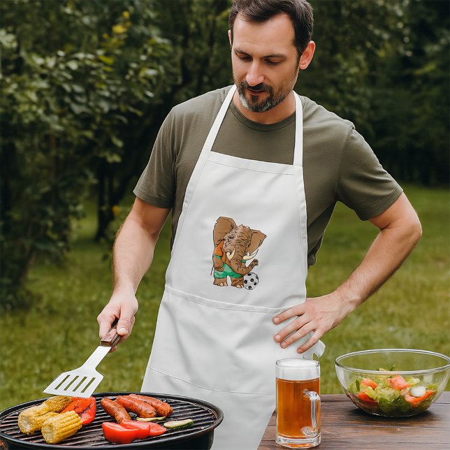 Tablier Joueur de football éléphant Funny Sport animal (Créateur téléchargé)