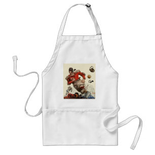 Tablier Joueur de football sportif vintage et mascotte de