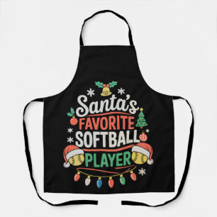 Tablier Joueur de softball préféré du Père Noël Noël Sport