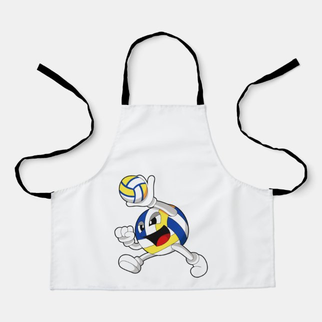 Tablier Joueur de volley-ball avec volley-ball (Recto)