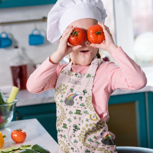 Tablier Jour de la Saint Patrick rose Lucky Shamrocks et R