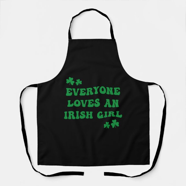 Tablier Jour de la Saint Patrick Tout Le Monde Aime Une Ir (Recto)