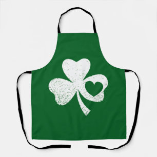 Tablier Jour de la Saint-Patrick vert Shamrock du cœur de 