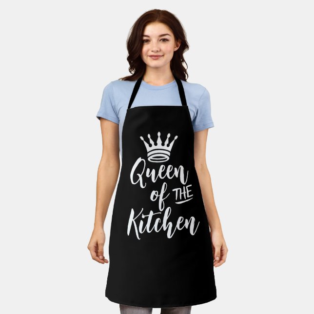 Tablier Jour des Mères Apron cadeau, Reine de la cuisine (Porté)