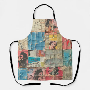 Tablier Journal des femmes rétro à motif mosaïque vintage