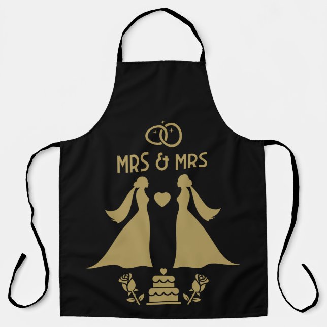 Tablier Journée de mariage des filles gays (Recto)