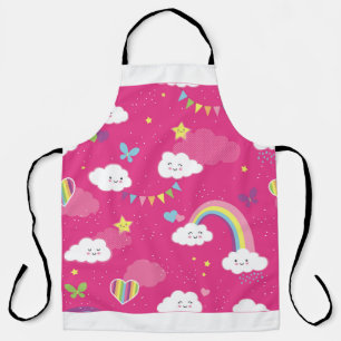Tablier Jovely Pink Rainbow Sky répétition motif. Un souli