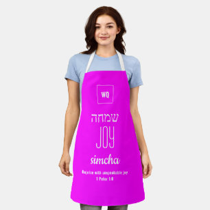 Tablier JOY Hot Pink Simcha ש מ ח ה Hébreu Apron