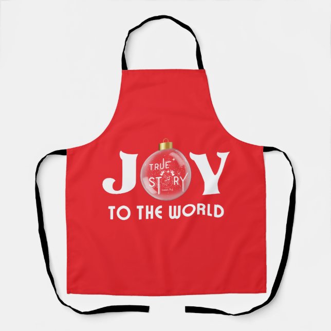 Tablier Joy to the World avec Christmas Ball White Text (Recto)