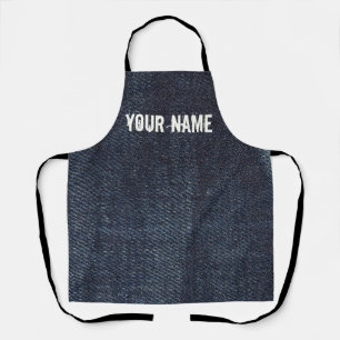 Tablier Joyaux bleu texture tissu Denim Vintage