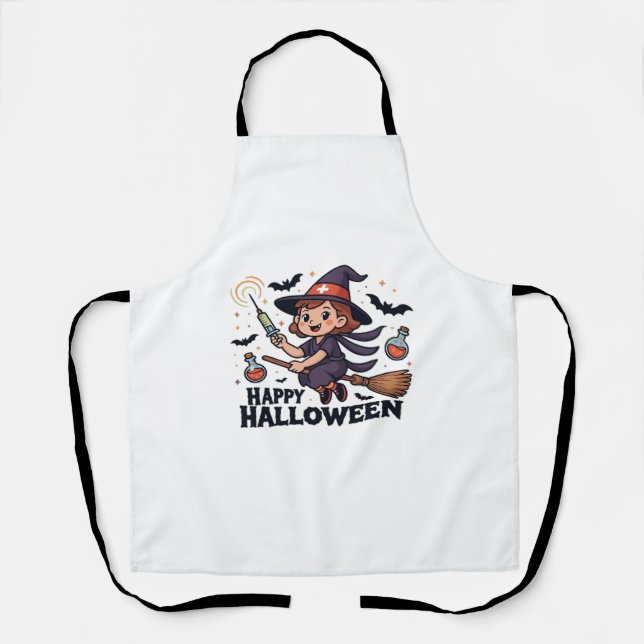 Tablier Joyeuse chemise d'Halloween - Éffrayante mignonne  (Recto)