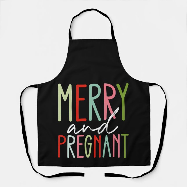 Tablier Joyeuse et enceinte Noël Maman Grossesse (Recto)