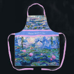 Tablier Joyeuse fête des mères, beaux nénuphars art,<br><div class="desc">Bonne fête des mères. Belle peinture célèbre de Claude Monet,  Water Lilies,  1919.</div>