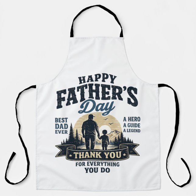 Tablier Joyeuse fête des pères - Meilleur papa ever (Recto)