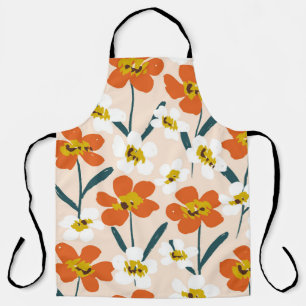 Tablier Joyeuse fleur sèche peinte fleurit sans couture mo