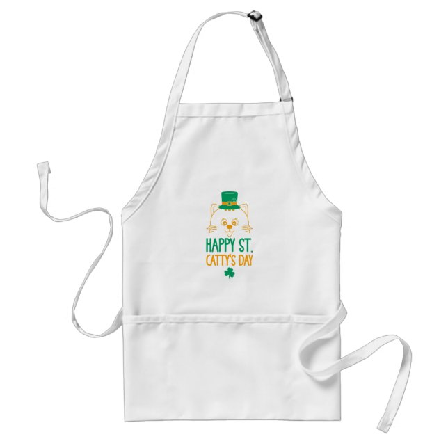 Tablier Joyeuse Saint-Catty's Day - Cute Cat Leprechaun (Devant)